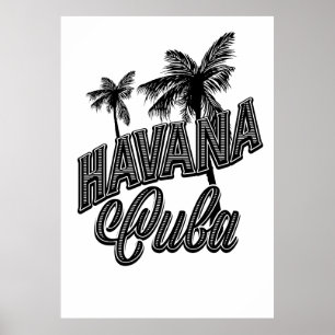 Havanna Kuba Vintage Schriftkunst. Poster