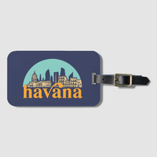 Havanna Kuba Vintage Stadt Skyline Stadtbild Kunst Gepäckanhänger