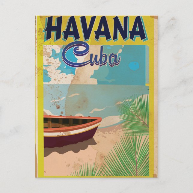 Havanna, Kuba Vintages Urlaubspenster Postkarte (Vorderseite)