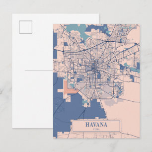 Havanna Kuba Windige Stadtplan Reise Postkarte