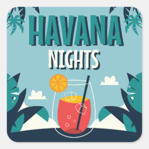 "Havanna Nights" Quadratischer Aufkleber