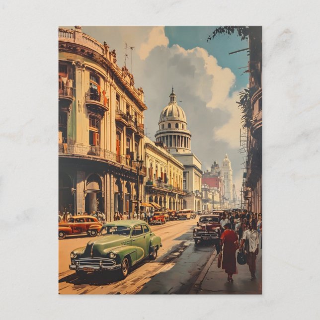 Havanna Straßen: Vintage Postkarte (Vorderseite)