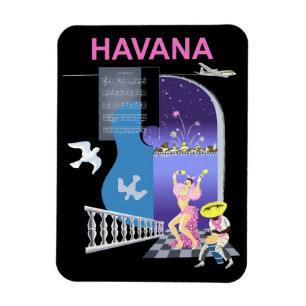 Havanna, Tanznächte, Vintage Magnet