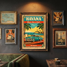 Havanna Vintage Reiseplakat – Retro Kuba Wandkunst