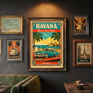 Havanna Vintage Reiseplakat – Retro Kuba Wandkunst Poster