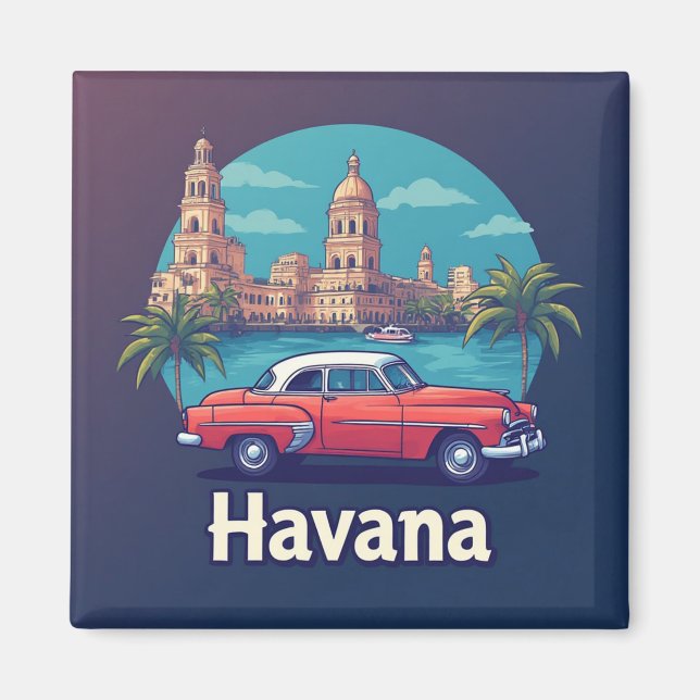 Havanna Vintage Retro Reise Magnet (Vorne)