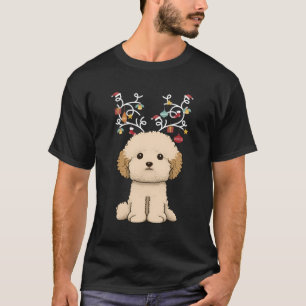 Havapoo Dog Lover Reindeer Antlers Matching Pajama T-Shirt