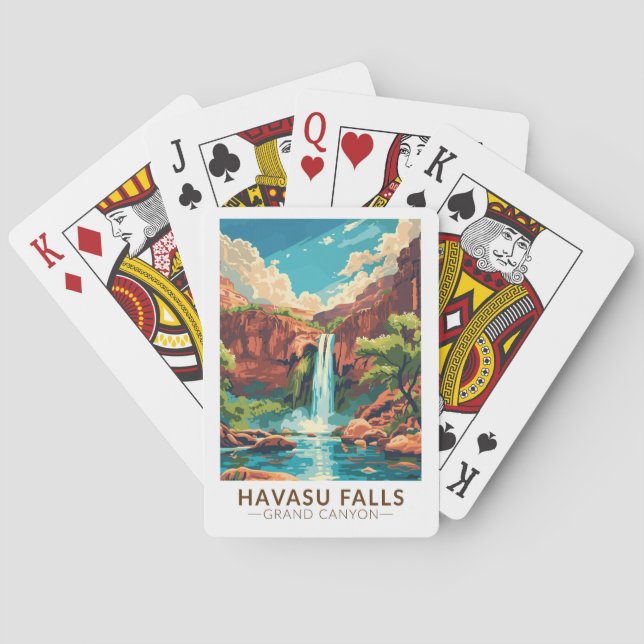 Havasu Falls Grand Canyon Kunst, Dichtung und Musi Spielkarten (Rückseite)