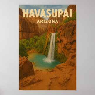 Havasupai Arizona Vintage Travel Poster - Havasu