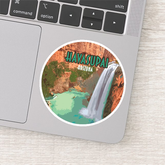 Havasupai Indian Reservation Arizona Mooney Falls Aufkleber (Detail)