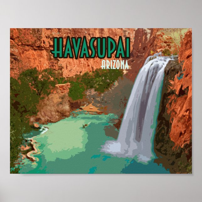 Havasupai Indian Reservation Arizona Mooney Falls Poster (Vorne)