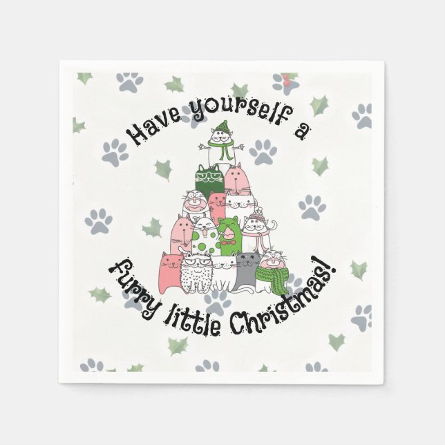 Have a furry little Christmas Serviette (Vorderseite)