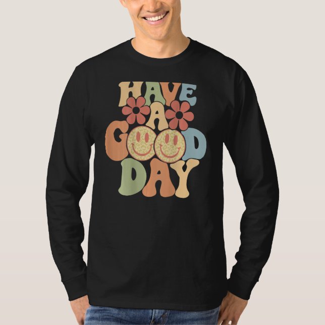 Have A Good Day Happy Face Aesthetic Trend T-Shirt (Vorderseite)
