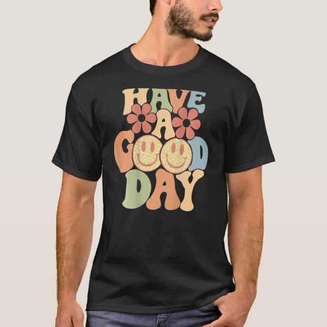 Have A Good Day Happy Face Aesthetic Trend T-Shirt (Vorderseite)