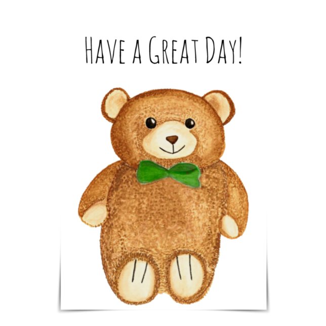 "Have a Great Day!" Bear Hug Card Karte (Von Creator hochgeladen)