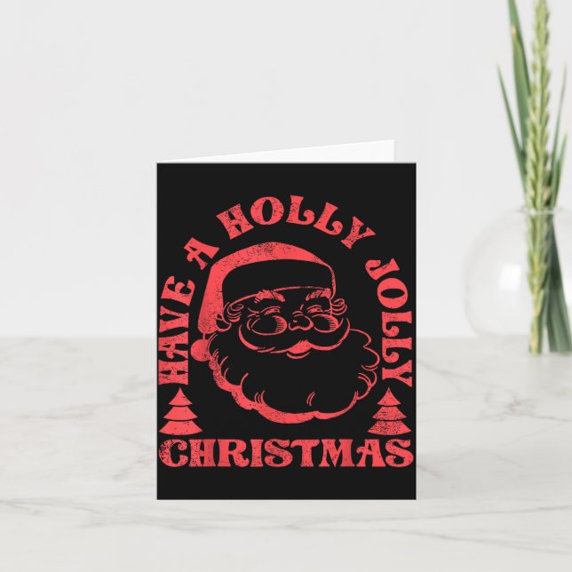 Have A Holly Xmas Jolly Santa Claus Christmas Paja Karte (Vorderseite)