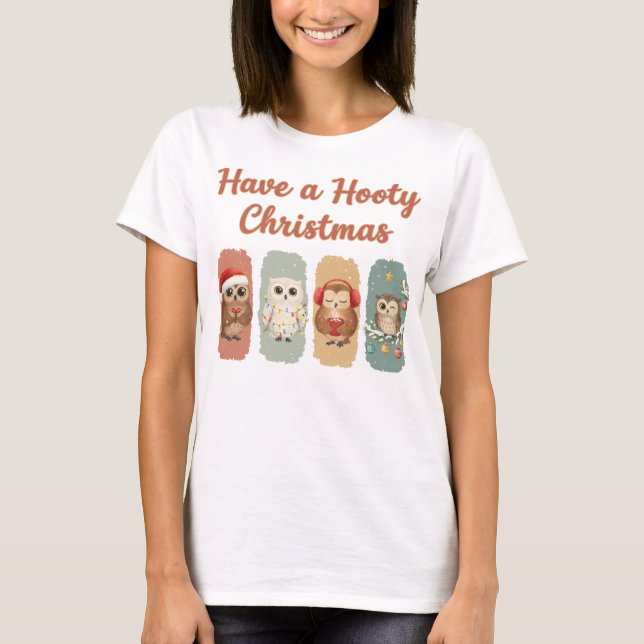 Have a Hooty Christmas Owls T-Shirt (Vorderseite)