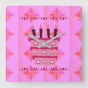 Have a Lovely Happy Birthday Quadratische Wanduhr