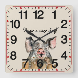 Have a nice day quadratische wanduhr