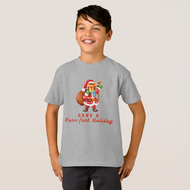 Have a Purr‑fect Holiday Tiger Christmas Shirt (Vorne ganz)