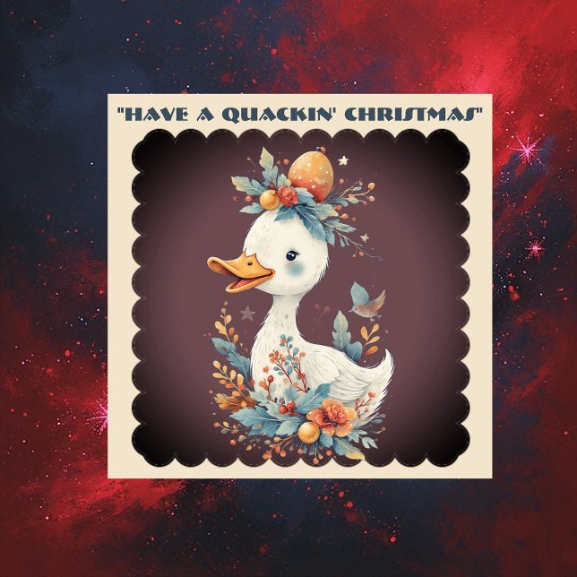 Have a Quackin' Christmas Duck Whimsical Naughty Aufkleber (Have a Quackin' Christmas Duck Whimsical Naughty Sticker)