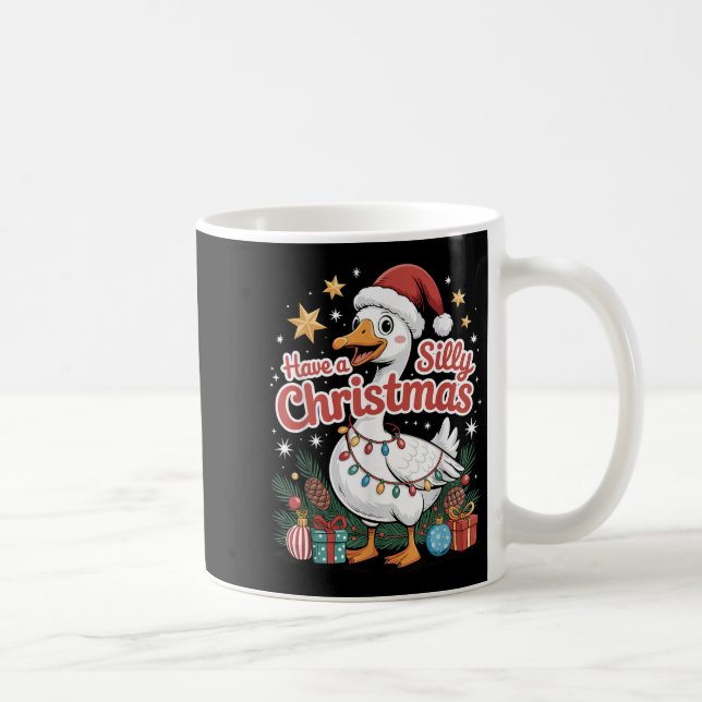 Have A Silly Christmas Funny Goose Santa Hat Light Kaffeetasse (Rechts)