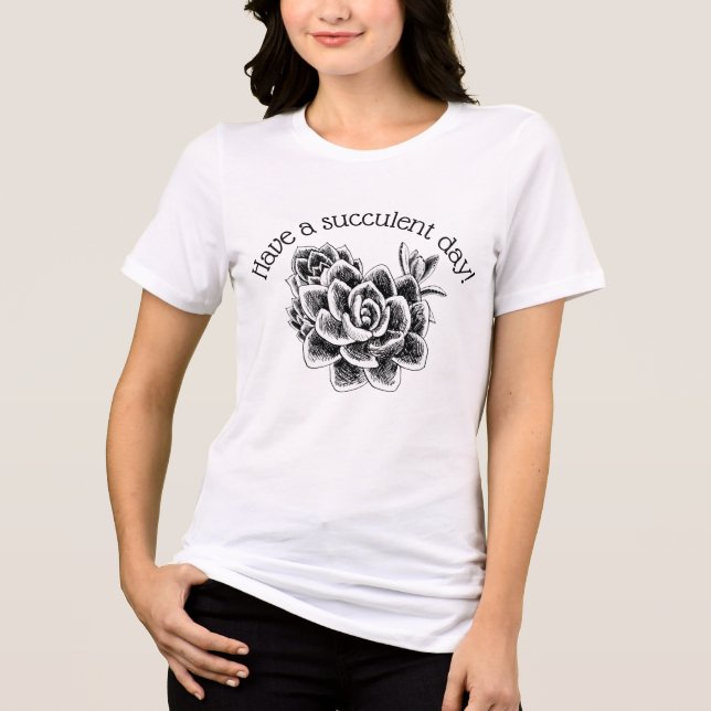 Have a succulent day! Tri-Blend shirt (Vorderseite)