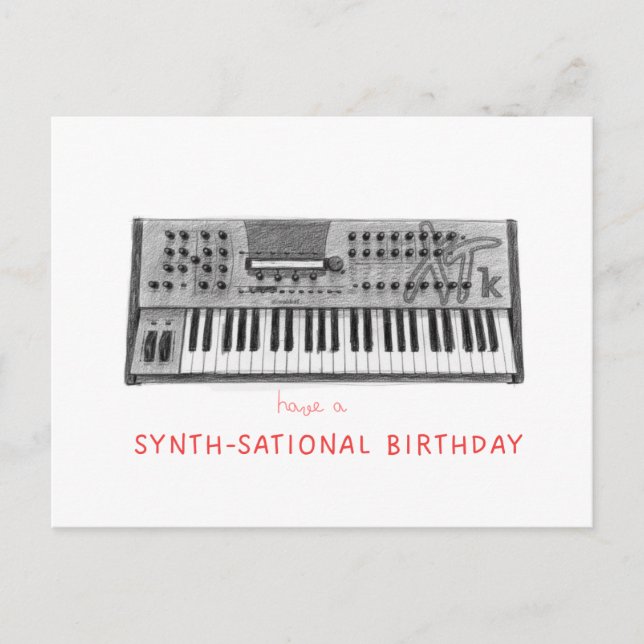 Have a synth-sational birthday- waldorf microwave postkarte (Vorderseite)