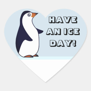 HaVe aN iCe DAy! Pinguin Herz-Aufkleber