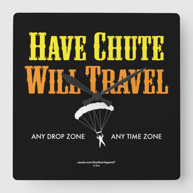 Have Fall Will Travel Quadratische Wanduhr (Vorderseite)