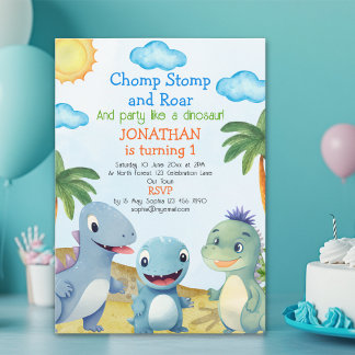 Have fun like a Dinosaur, Birthday boy Einladung