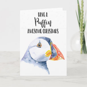 HAVE Puffin Awesome Christmas Watercolour Karte