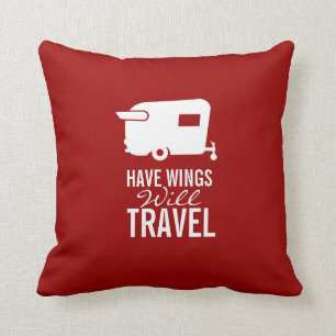 Have Wings Will Travel - Shasta Camper Anhänger Kissen