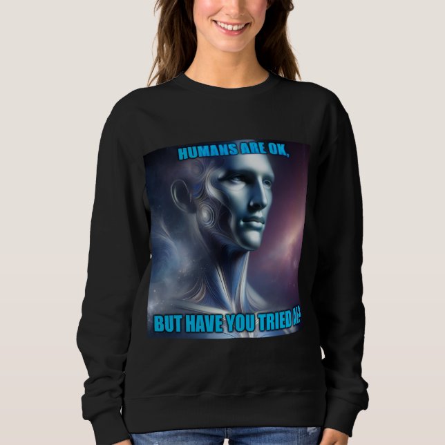 Have you Tried AI - Women's Black Long Sleeve Sweatshirt (Vorderseite)