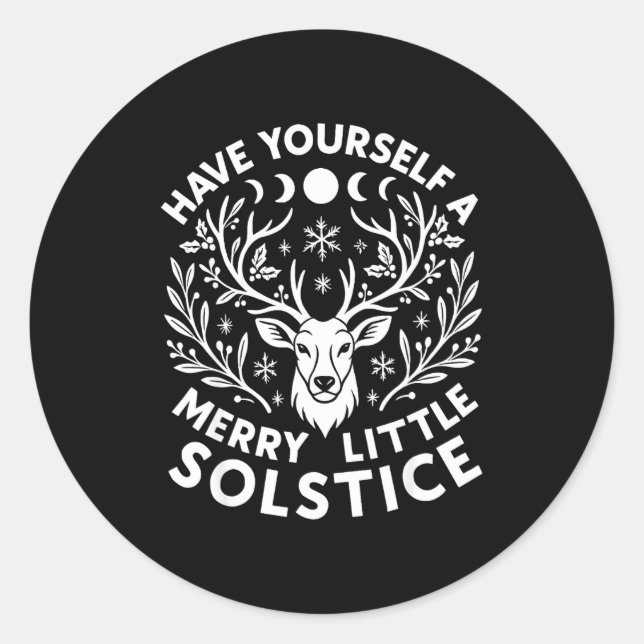 Have Yourself A Merry Little Solstice Christmas Pa Runder Aufkleber (Vorderseite)
