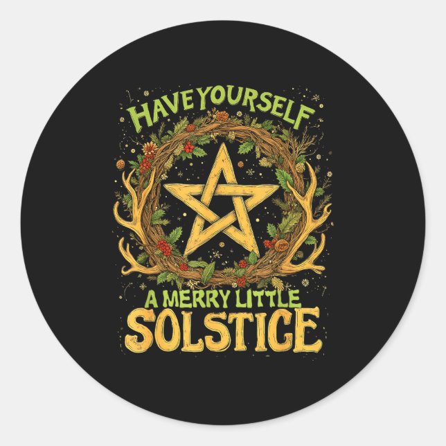Have Yourself A Merry Little Solstice Quote  Runder Aufkleber (Vorderseite)