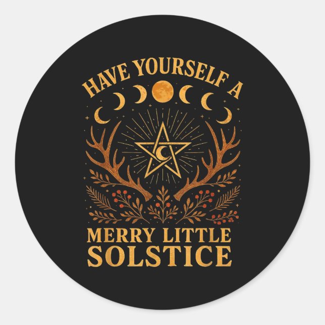 Have Yourself A Merry Little Solstice Witchcore  Runder Aufkleber (Vorderseite)
