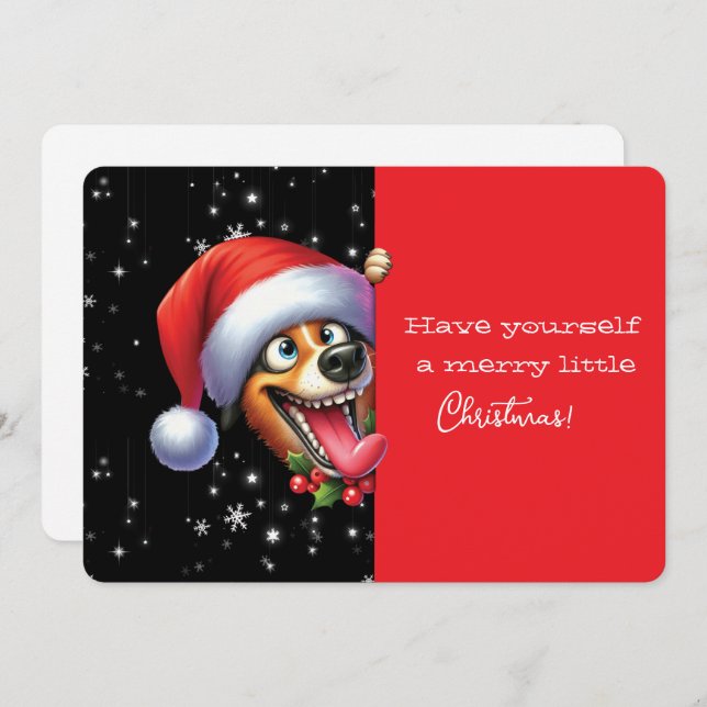 Have Yourself  Merry Little Christmas Grinning Dog (Vorne/Hinten)