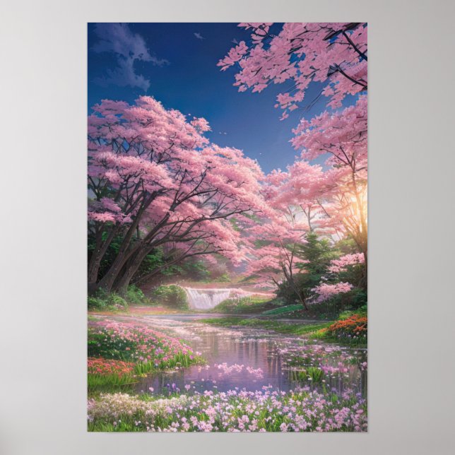 Haven von Rosa und Grün Poster (Vorne)