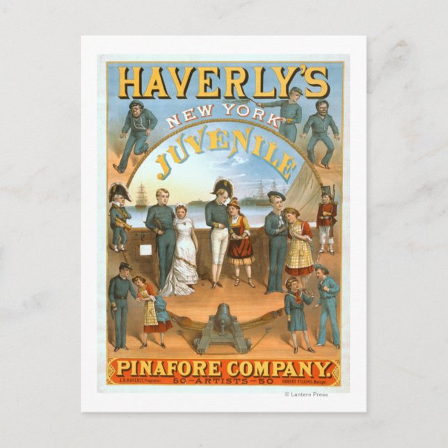 Haverly's New York Juvenile PinaVordertheater Postkarte (Vorderseite)