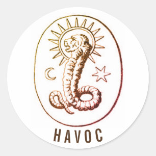 Havoc Demiurge Symbol - Esoterischer Gnostiker Runder Aufkleber