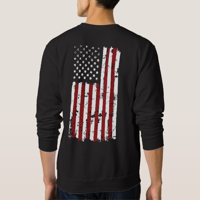HavocSeven American Flag Sweater, Veteran Gear Sweatshirt (Rückseite)