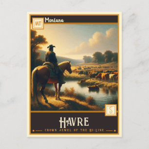Havre, Montana Vintage Postkarte