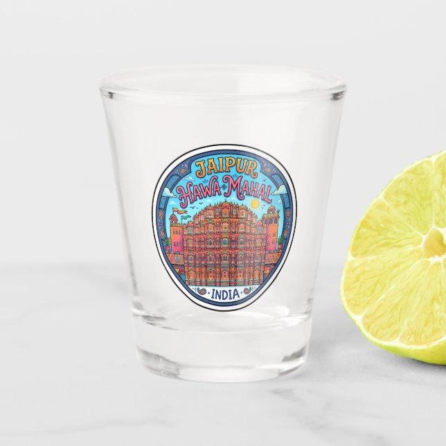 Hawa Mahal, Jaipur Indien Schnapsglas (Vorderseite)