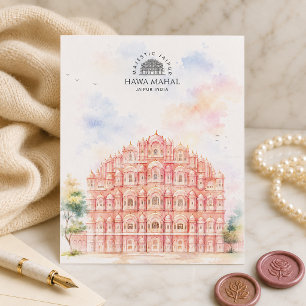 Hawa Mahal, Jaipur Indien Schöne Landschaft Feiertagspostkarte