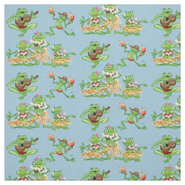 Hawaian frogs Hula girls Stoff (Muster)