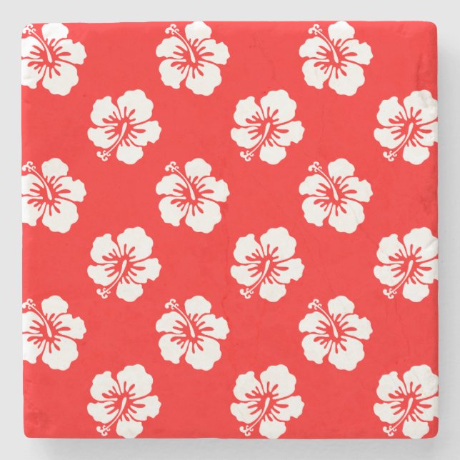 Hawaien-Hibiscus-Motiv Steinuntersetzer (Vorderseite)