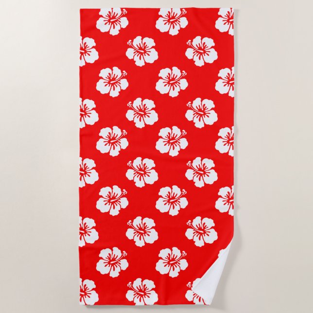 Hawaien-Hibiscus-Motiv Strandtuch (Vorderseite)