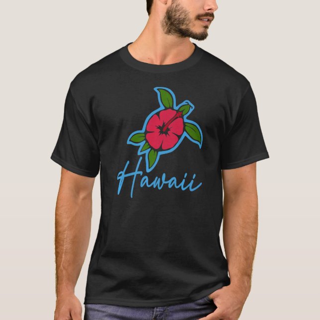 Hawaii 2022 Island Hawaiian Sea Turtle Tropical Fl T-Shirt (Vorderseite)