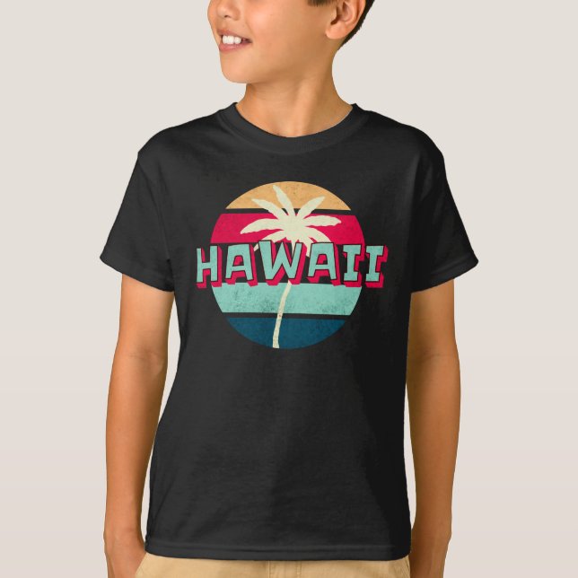Hawaii 80er Vintag Retro Sunset T-Shirt (Vorderseite)
